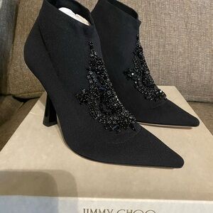Jimmy Choo Saber
100mm jewelled boots Black
